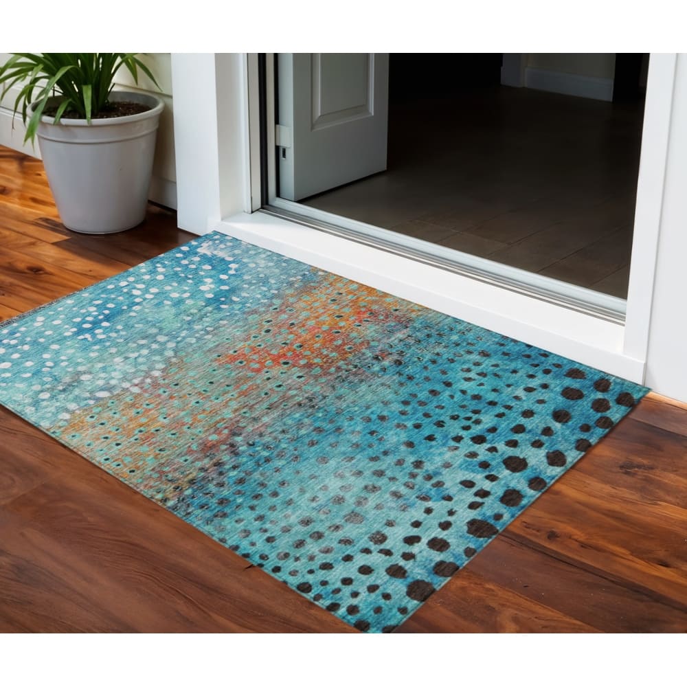 HomeRoots Abstract Transitional Rectangle Outdoor Rug