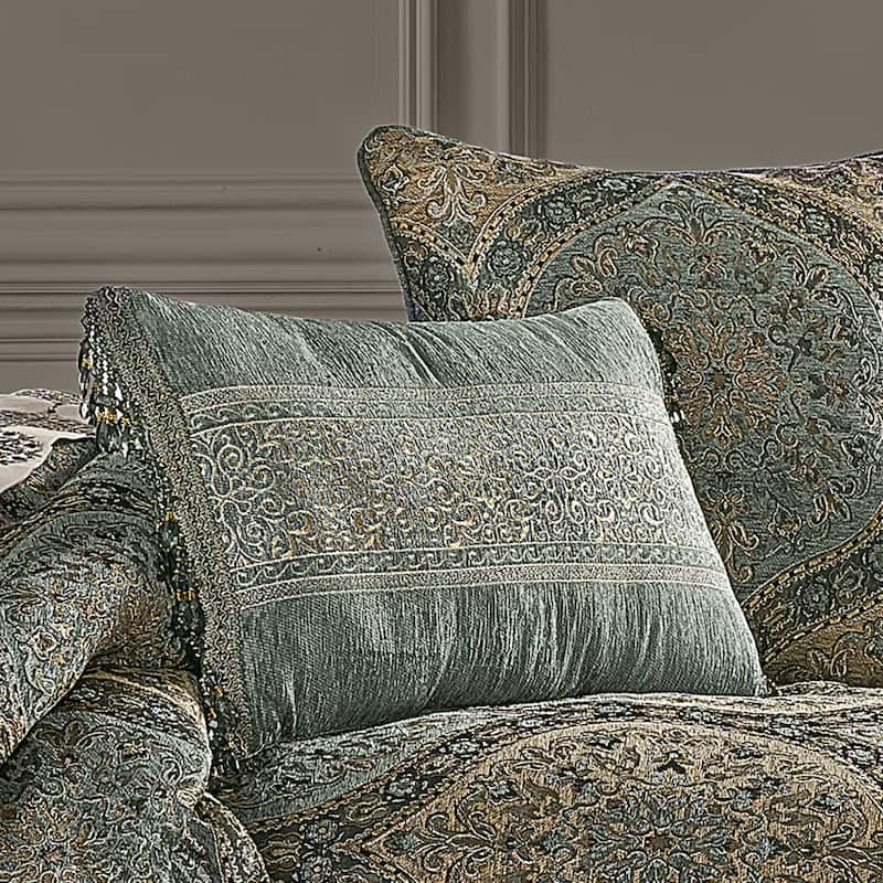 J. Queen New York Dorset Boudoir Decorative Throw Pillow - Accent - Polyester - Spa Blue