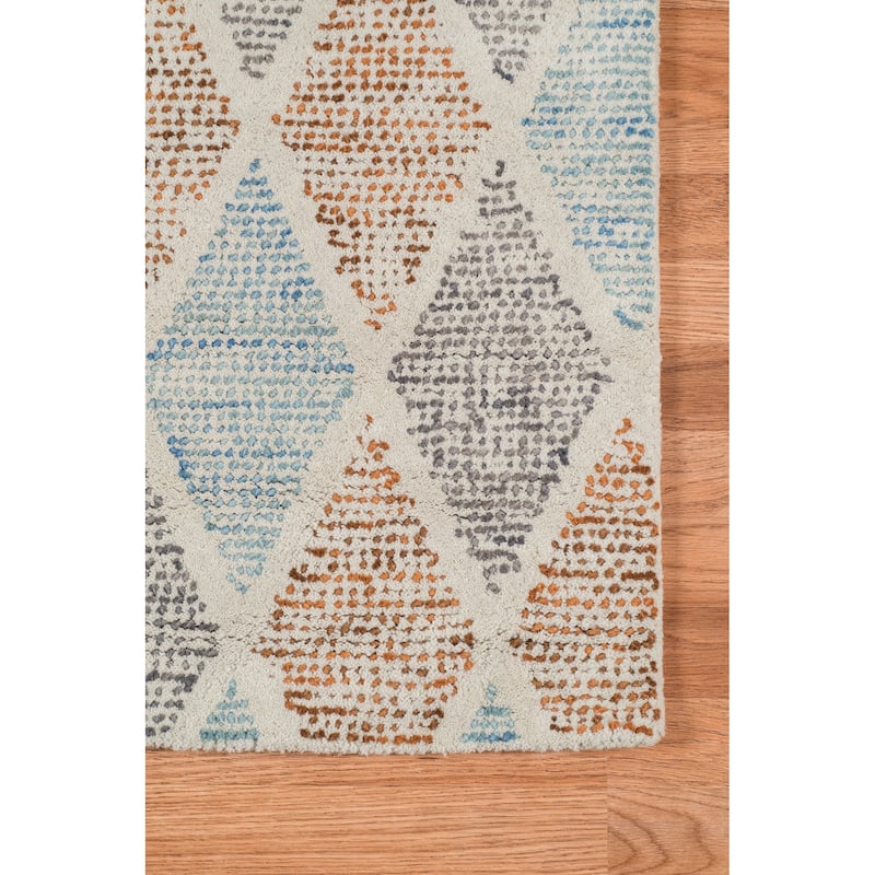 Magi Waverly Modern Diamond Hand-Tufted Wool Area Rug