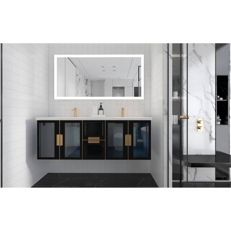 Rosario Wall Mounted Bathroom Vanity, Base Only