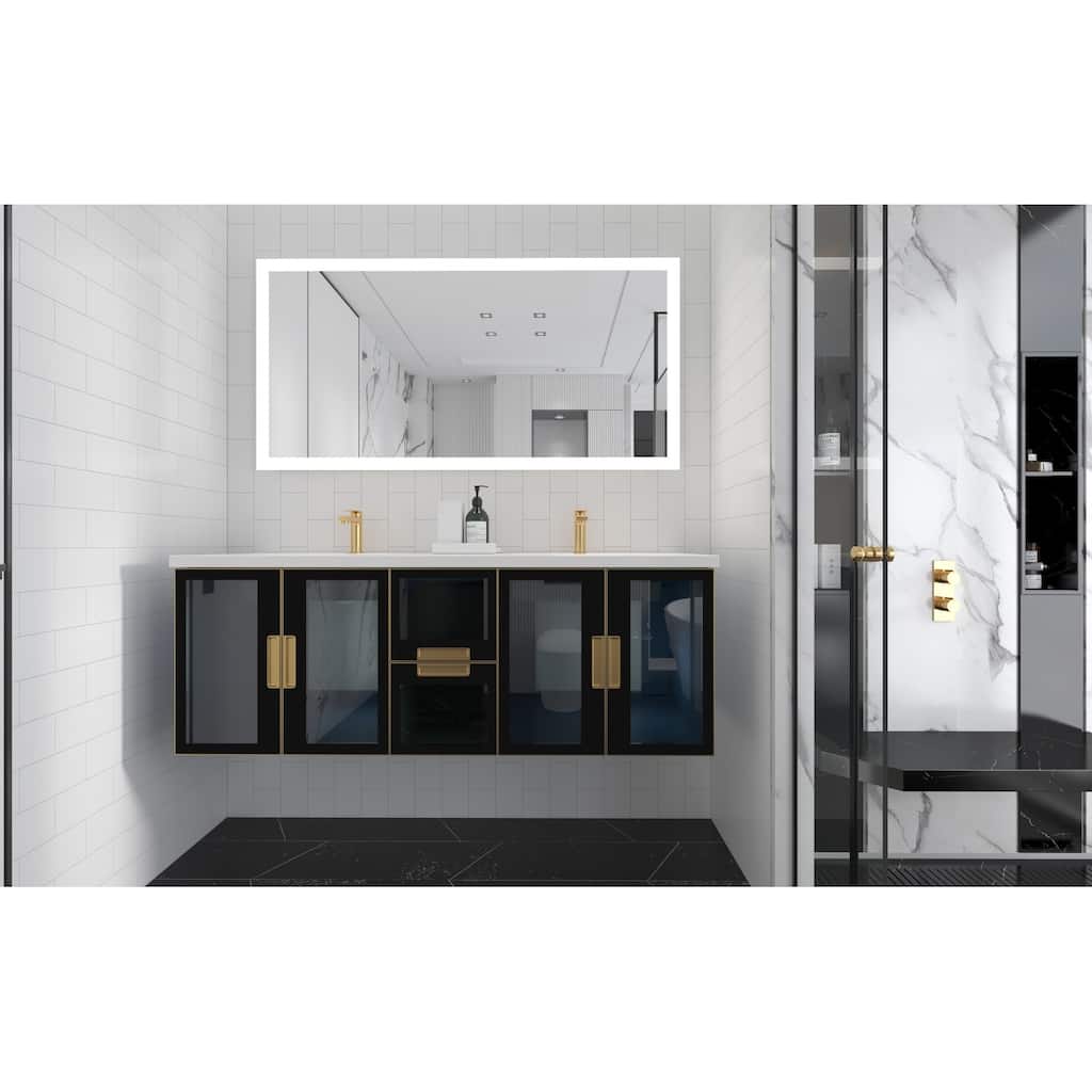 Rosario Wall Mounted Bathroom Vanity, Base Only