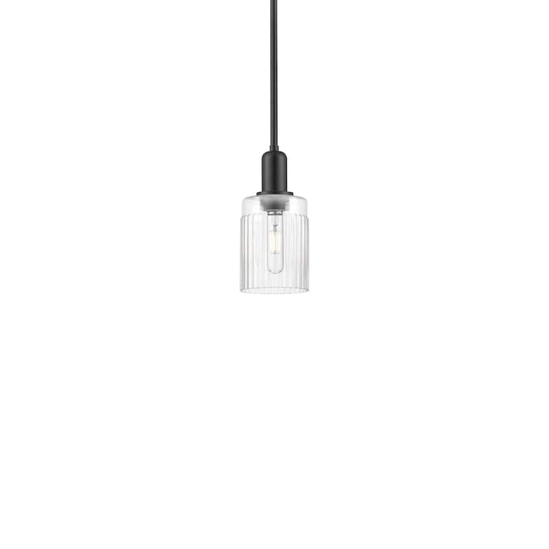 Innovations Lighting 716-1S-10-5 Hadley Pendant Hadley 5" Wide Mini - Matte Black / Clear