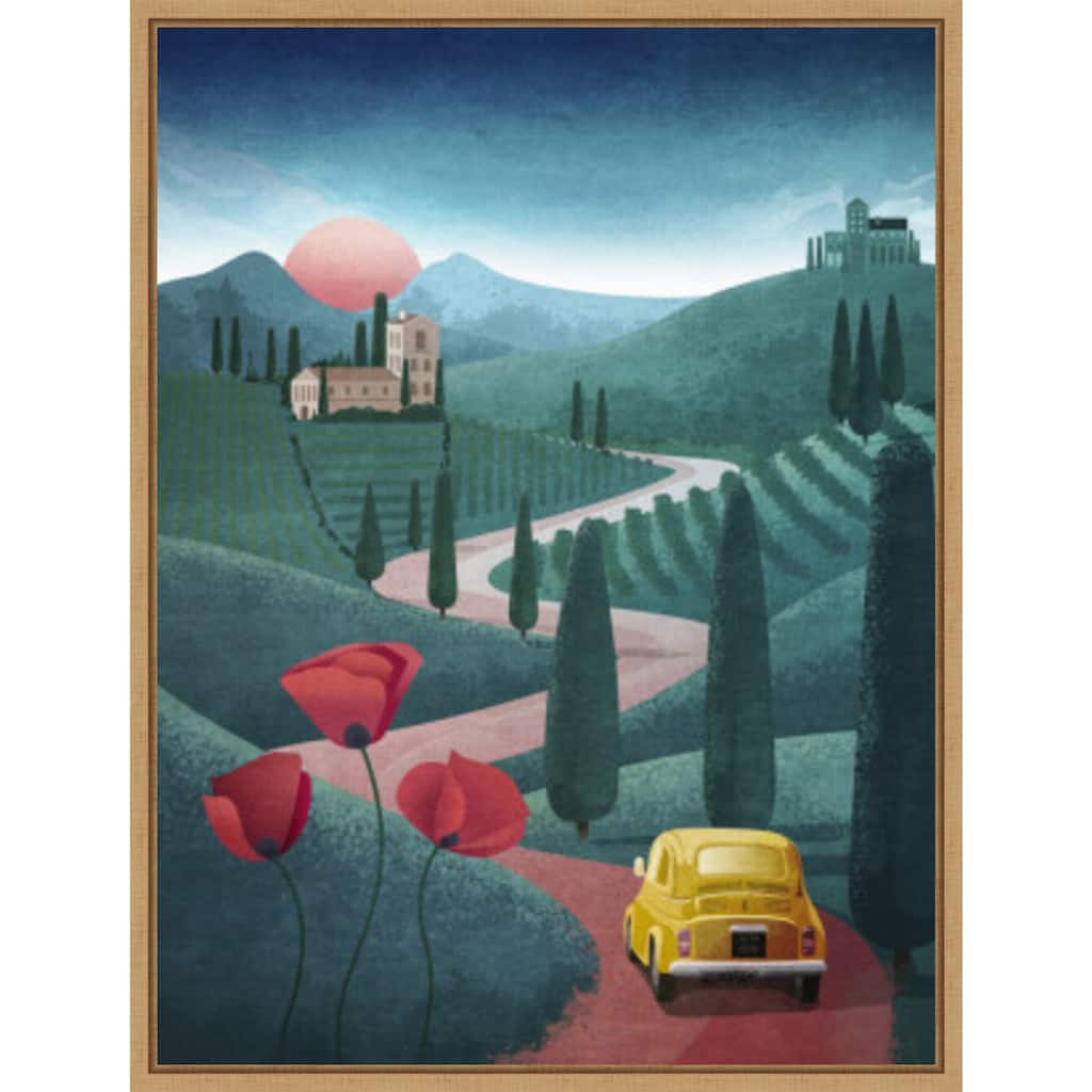Tuscany by Emel Tunaboylu Framed Canvas Wall Art Print - Sylvie Maple