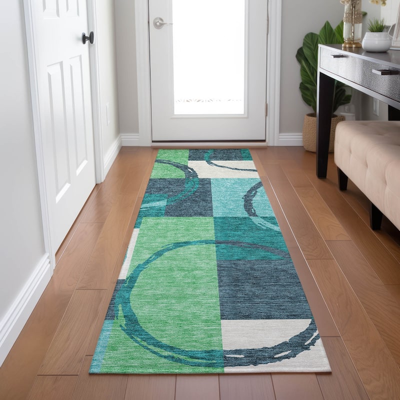 Machine Washable Indoor/ Outdoor Contemporary Chantille Rug