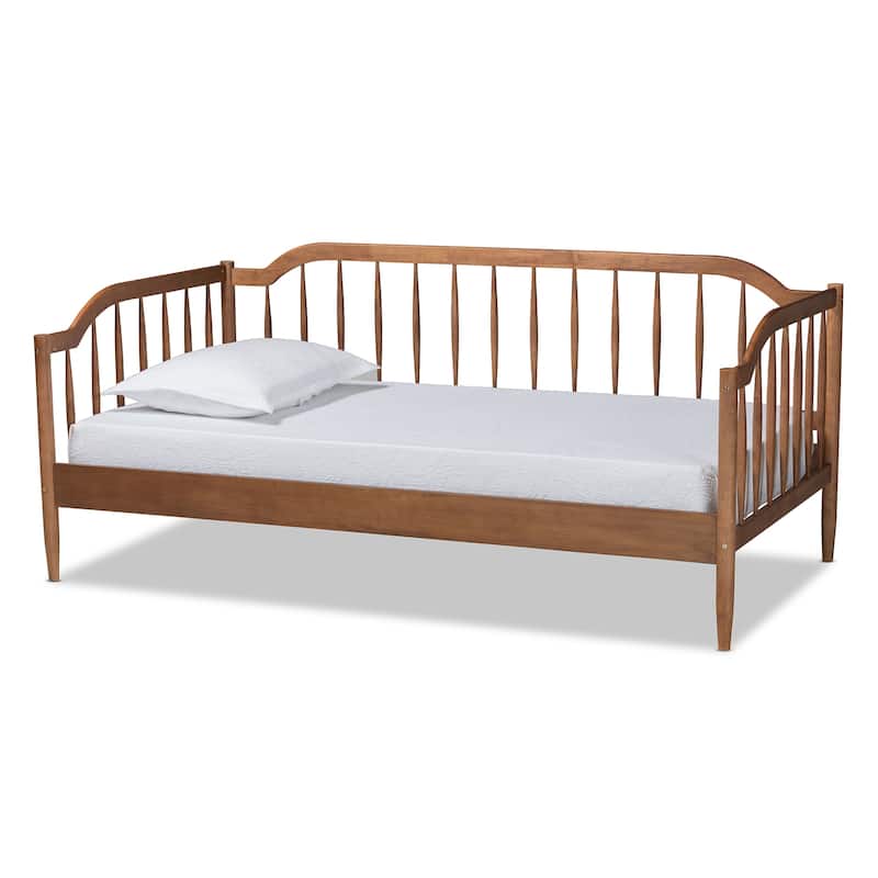 Parson Classic Mid-Century Modern Walnut Brown Wood Daybed-Twin - Walnut Brown