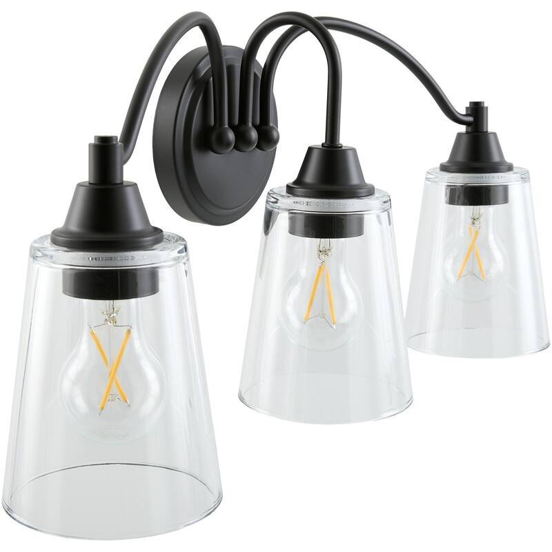 Livabliss Yueva Modern Wall Sconce - Black/Clear