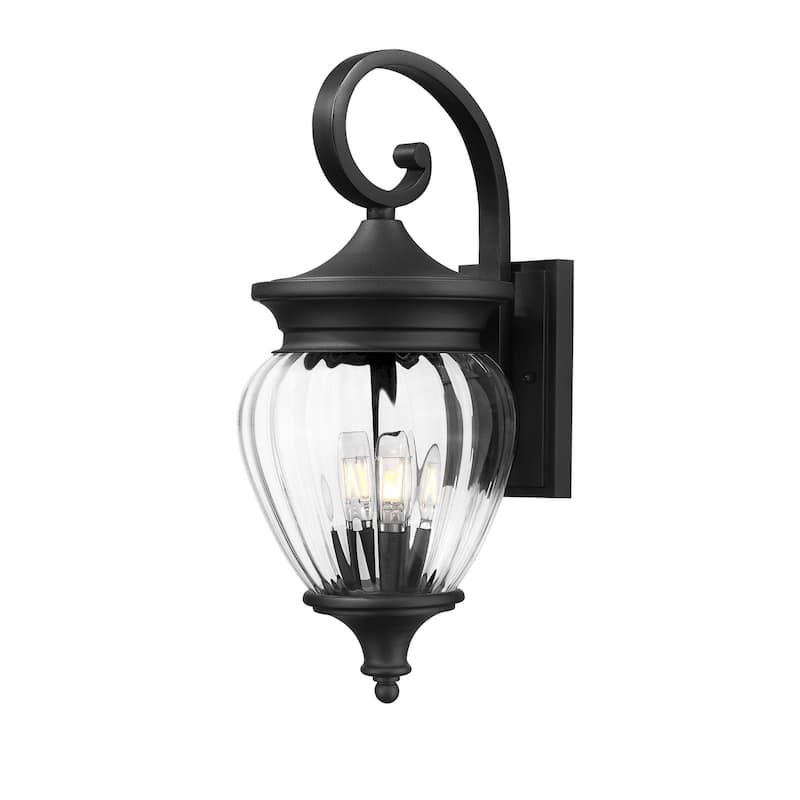 Z-Lite 5016M Davina 3 Light 22" Tall Marine Grade Outdoor Wall Sconce - Black
