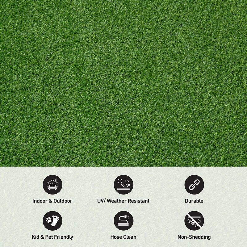 Artificial Solid Grass Indoor Outdoor Area Rug