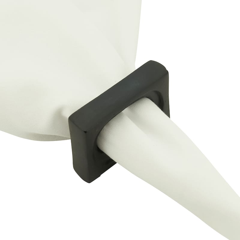 Rectangle Design Napkin Rings (Set of 4)