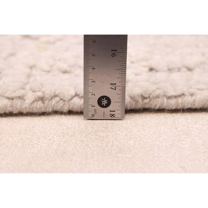 ECARPETGALLERY Hand-knotted Looma Light Grey Wool Rug - 8'0 x 9'11