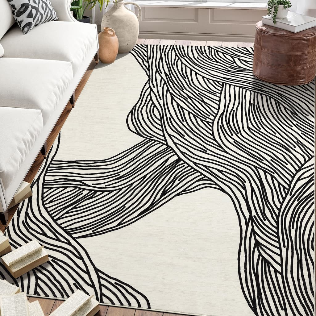 Garvee Modern Abstract Stripes Area Rug