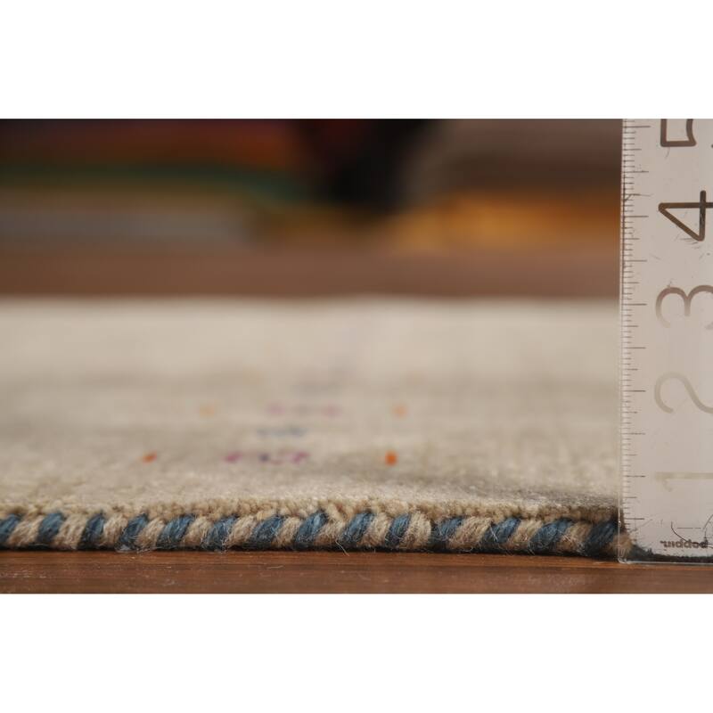 Hand Knotted Oriental 100% Wool Carpet Tribal Animal Pictorial Brown Gabbeh Area Rug - 4' 11'' X 3' 0''