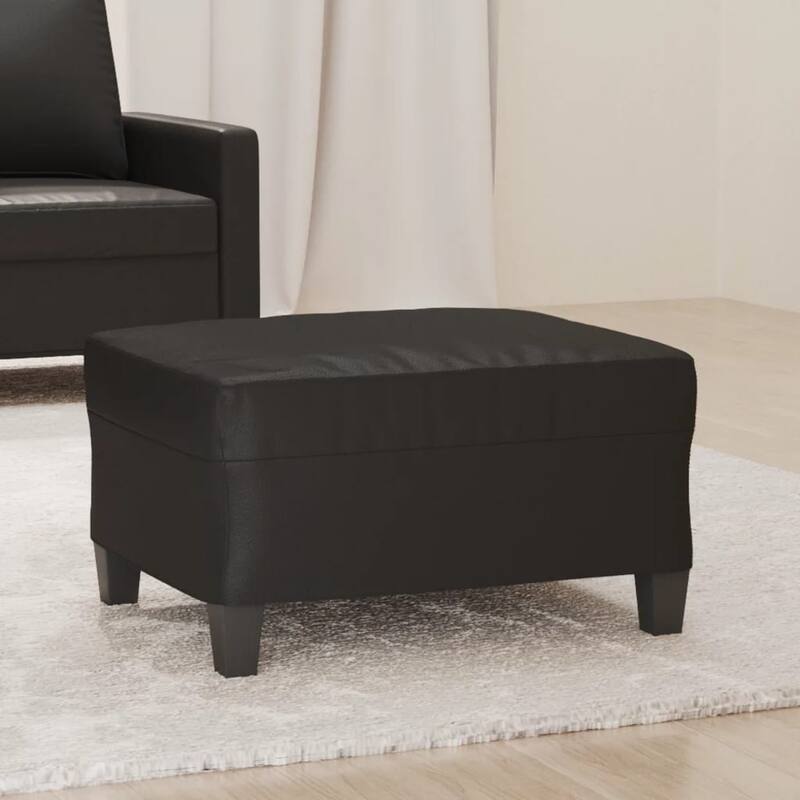 vidaXL Footstool Modern Ottoman Footrest for Living Room Bedroom Faux Leather - 27.6" x 21.7" x 16.1"