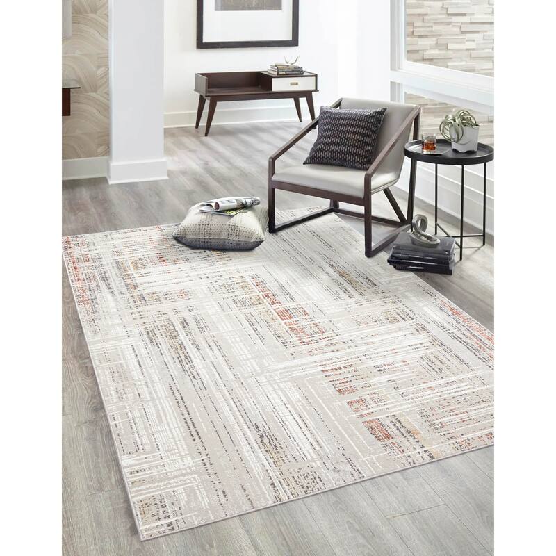 ECARPETGALLERY Machine Made Quinn Grey Area Rug