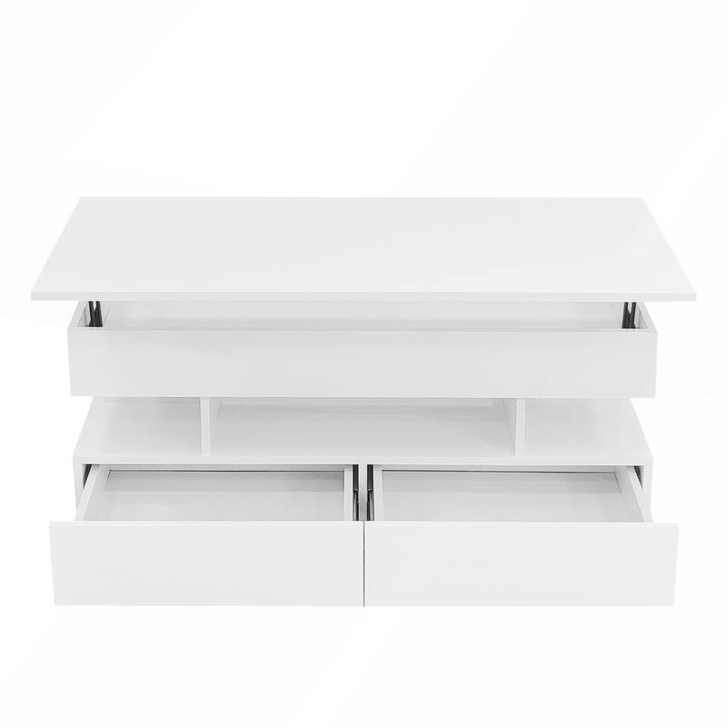 Modern Lift-Top Coffee Table with 2 Drawers