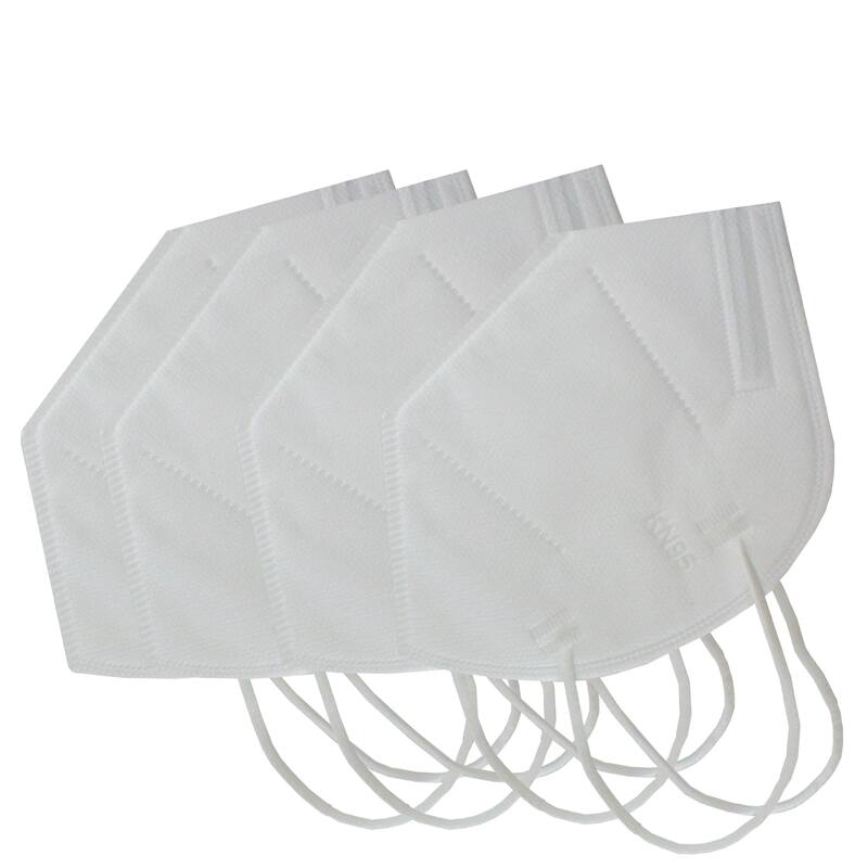 4 Ply Disposable KN95 Face Masks - White - 5ct