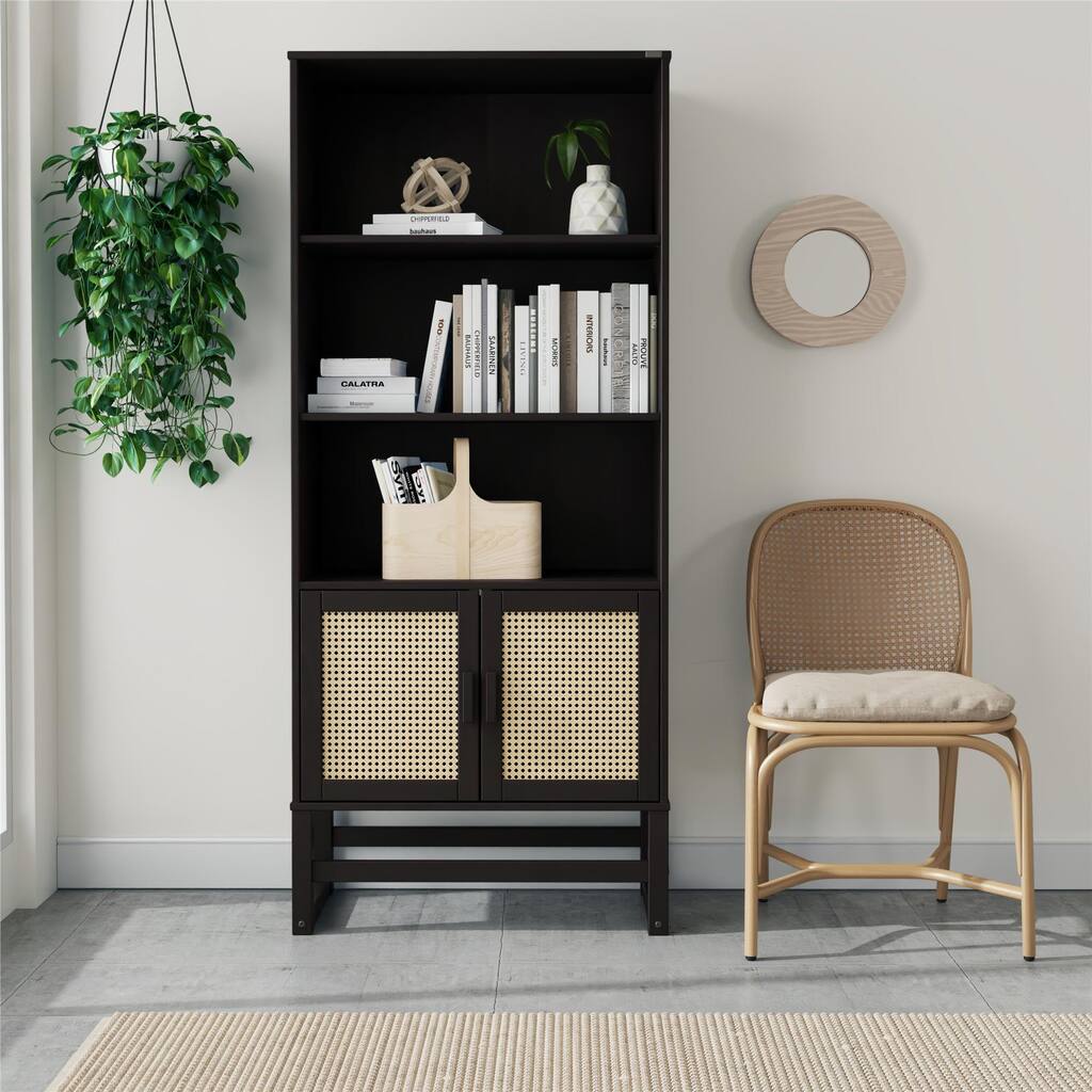 Ren Home Talo 3 Shelf Bookcase with Closed Storage
