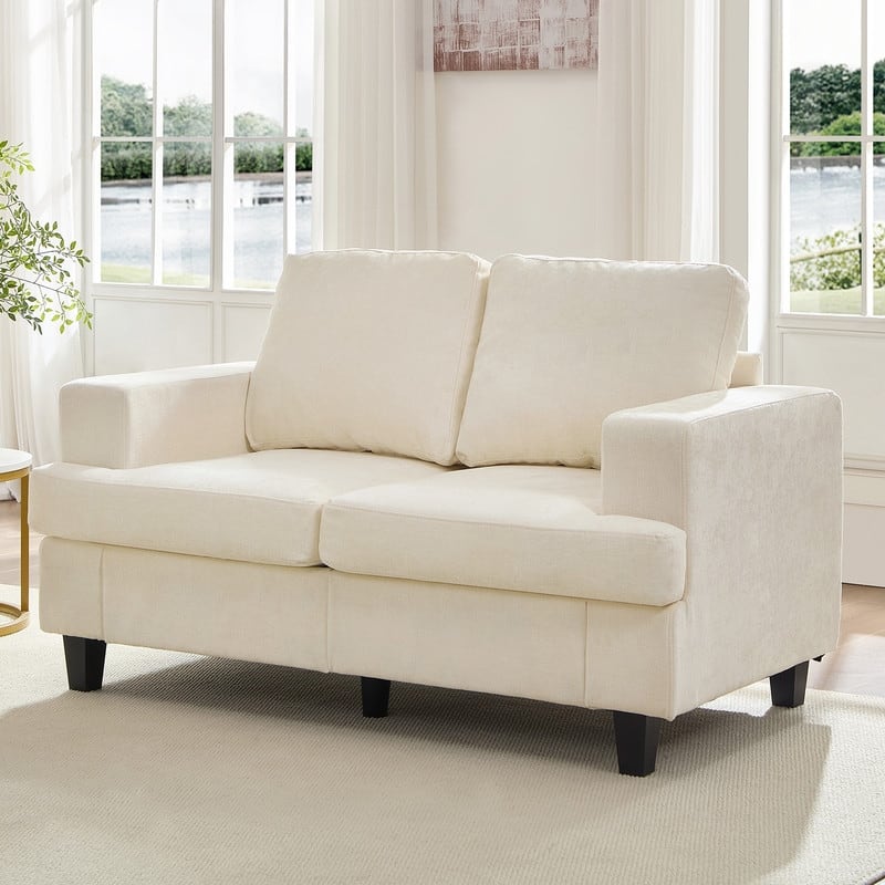 Mixoy W56"Loveseat Sectional Sofa,Chenille Fabric Cloud Sleeper Comfy Upholstered 2-Seater Couches