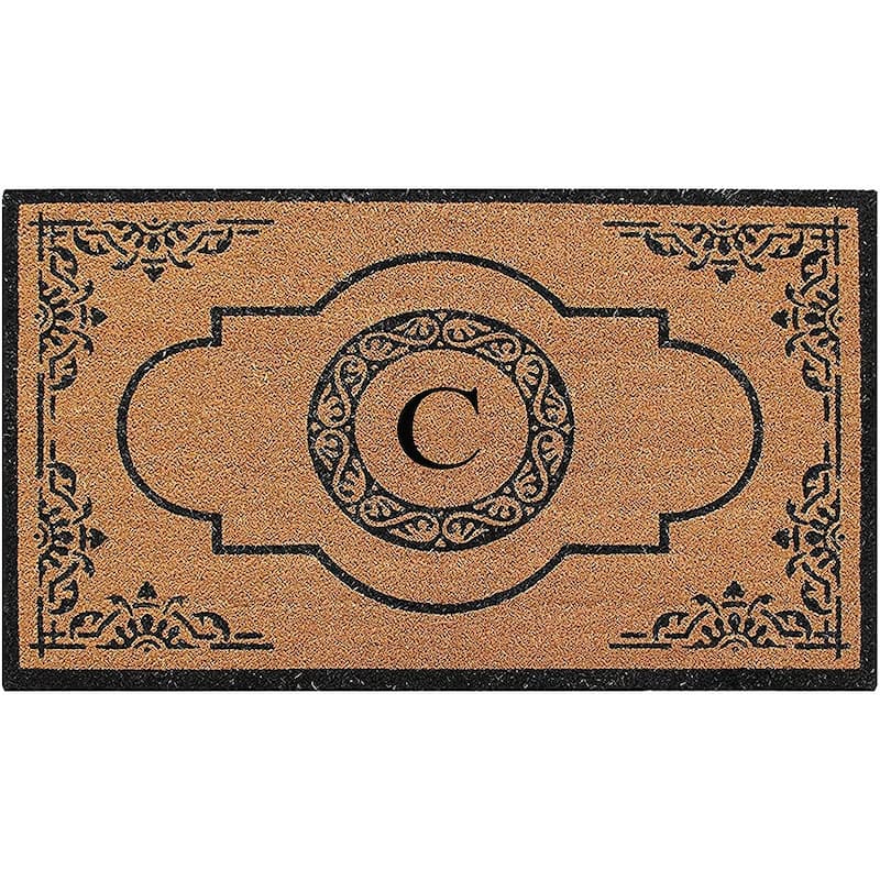 A1HC Abrilina Hand Crafted Heavy Duty Outdoor Monogram Doormat 36"X72" - C