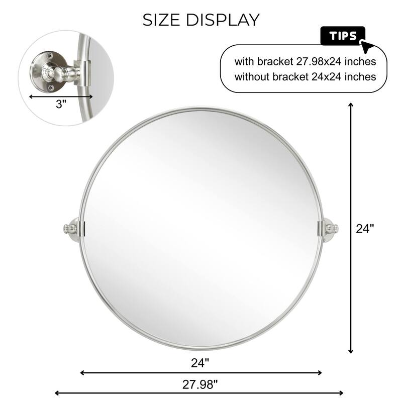 TEHOME Adlina Round Metal Wall Mirror - 24'' x 24''