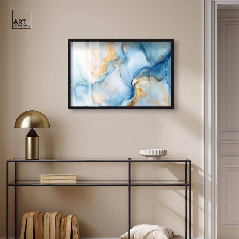 Blue Veined Gold Shadowbox by Art Remedy