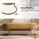 preview thumbnail 5 of 7, Jonas 46" Upholstered Bench with Channel-tufted Cushion and Metal Base by HULALA HOME