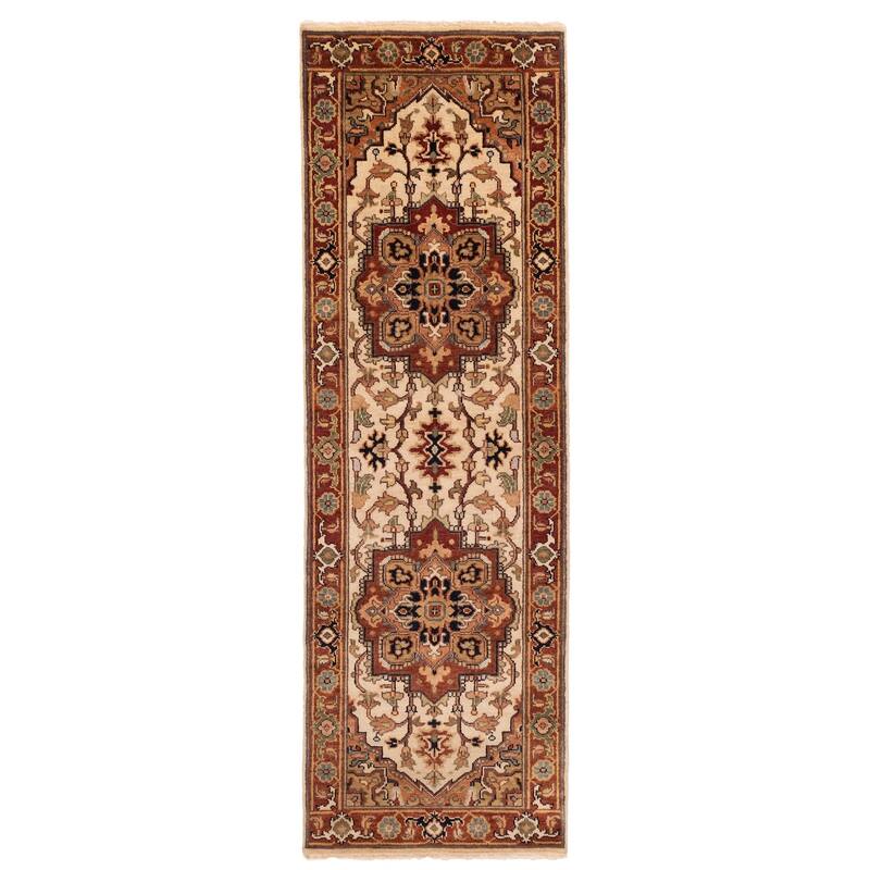 ECARPETGALLERY Hand-knotted Jules Sultane Cream Wool Rug - 2'6 x 7'11