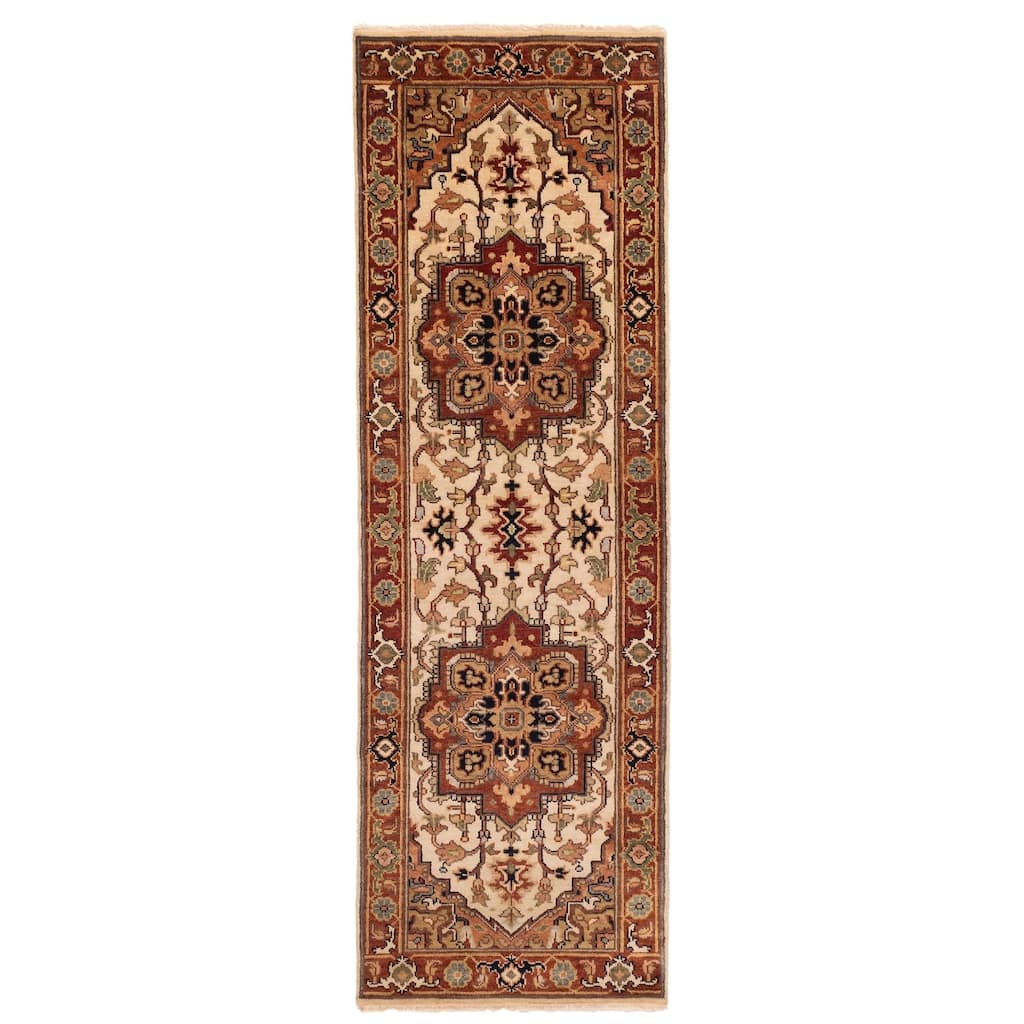 ECARPETGALLERY Hand-knotted Jules Sultane Cream Wool Rug - 2'6 x 7'11
