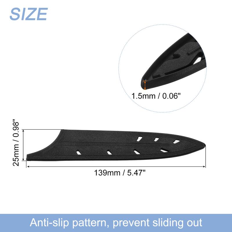 2Pcs Knife Cover Sleeves Knife Edge Guards Blade Protector for 5" Utility Knife - Black - Black