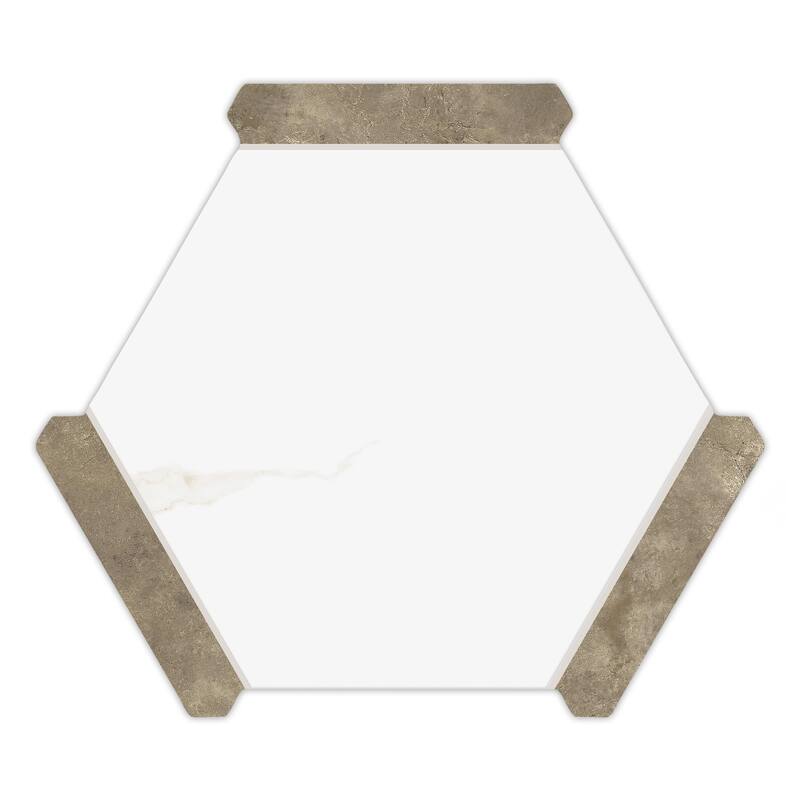 Merola Tile Marcotto Panal Calacatta Gold with Terra Picket 8-5/8" x 9-7/8" Porcelain Floor and Wall Tile