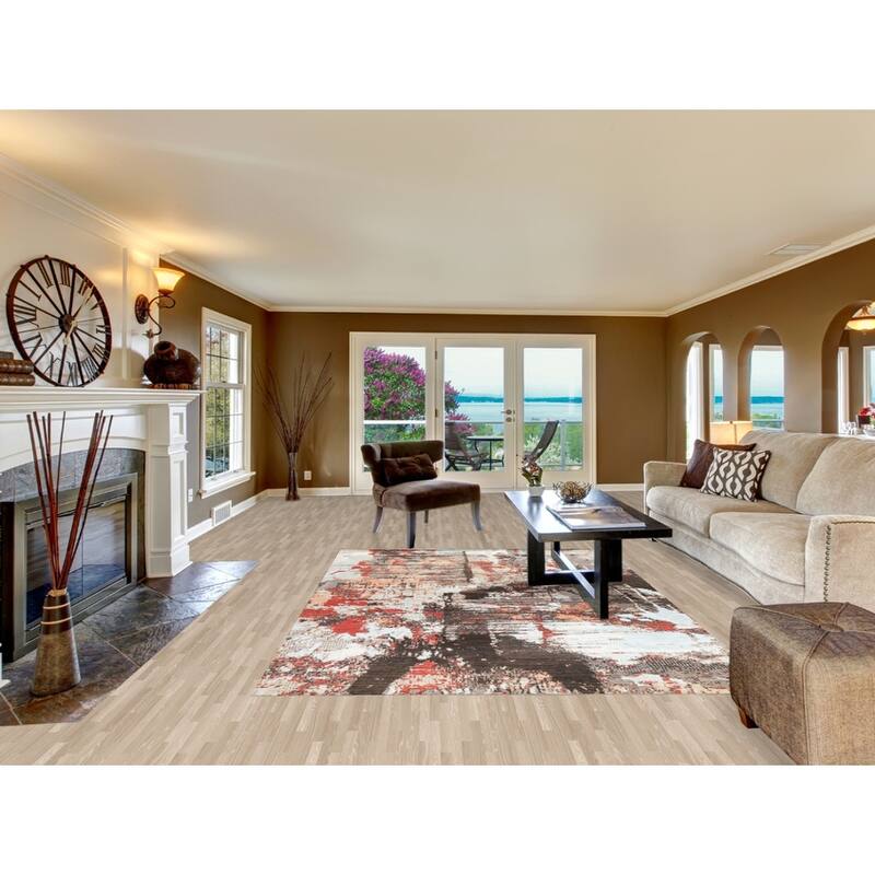 Vegetable Dye Wool/ Silk Abstract Modern Area Rug Hand-knotted Carpet - 6'6" x 9'9"