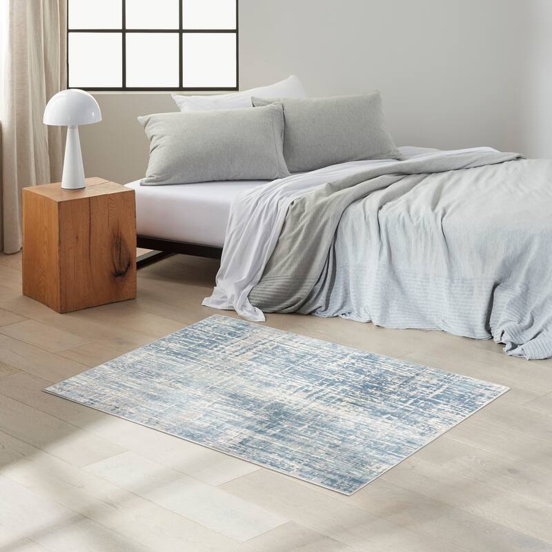 Calvin Klein Enchanting Indoor Contemporary Abstract Area Rug - 3'2" x 5' - Seaglass/Ivory - Rectangle