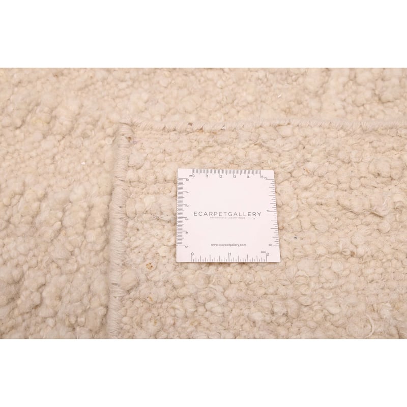 ECARPETGALLERY Hand-knotted Looma Ivory Wool Rug - 7'10 x 9'11