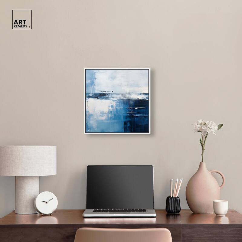 Layers of Blue Canvas by Art Remedy