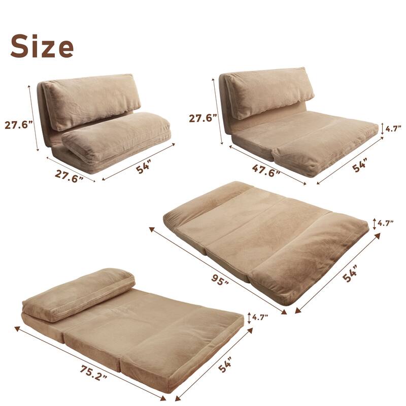 Convertible Folding Couch Sofa Bed with Removable Cover