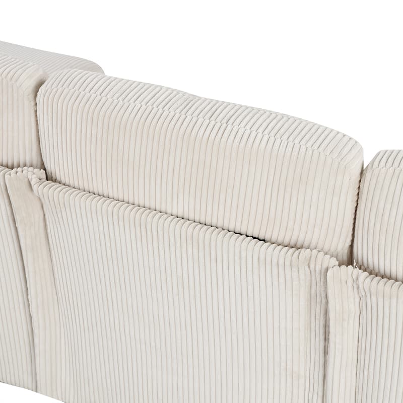 103'' U-Shaped 4-Seat Sectional Sofa with 2 Chaises, Solid Wood Legs, and Ample Space