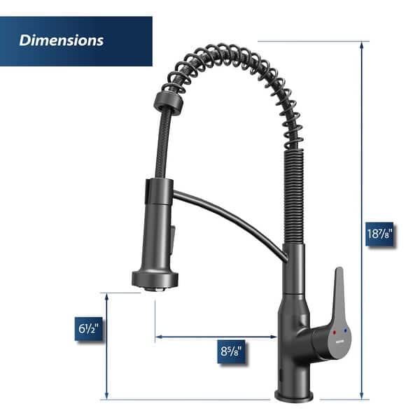 dimension image slide 1 of 10, Karran Scottsdale Touchless Single-Handle Pull-Down Sprayer Kitchen Faucet