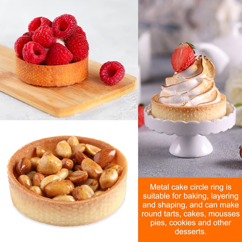 Stainless Steel Cake Rings Round Perforated Circle Baking Dessert Cake Ring