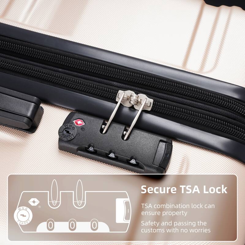 3 Pcs Luggage Set, Expandable ABS Hardshell Suitcases Spinner Wheels with TSA Lock 20''24''28''
