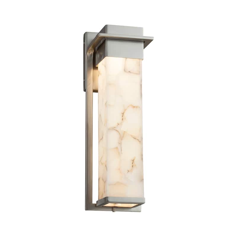 Justice Design Alabaster Rocks Pacific Brushed Nickel Outdoor Wall Sconce