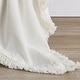 preview thumbnail 4 of 4, Ivory Boho Bohemian Collection Girl Boy Baby Receiving Security Blanket - Gender Neutral Off White Farmhouse Fringe Cotton