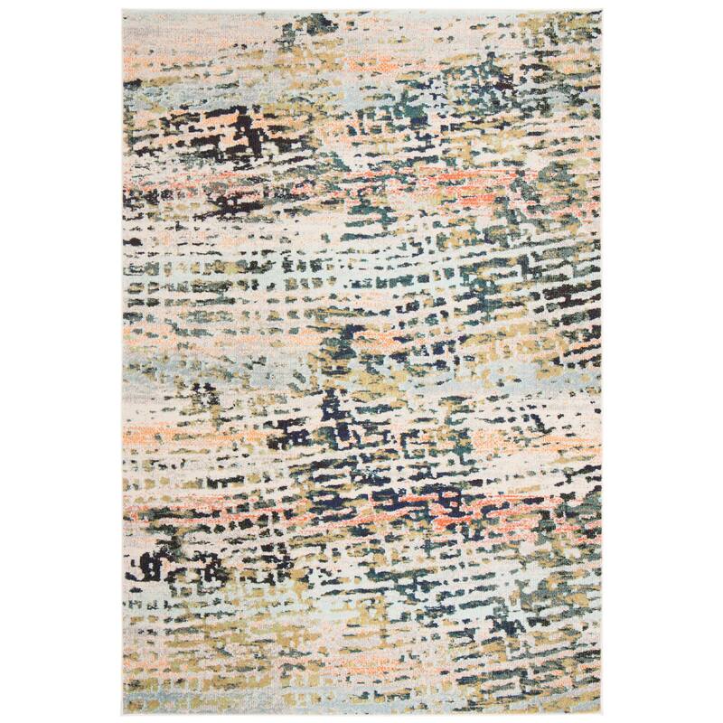 SAFAVIEH Madison Erlinda Vintage Boho Abstract Rug - 2'2" x 4' - Beige/Navy