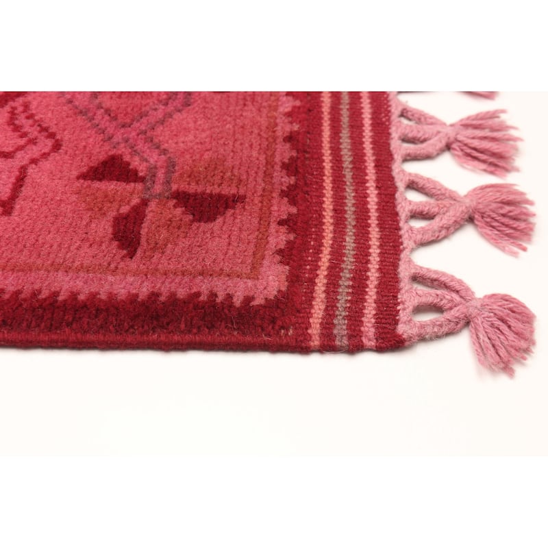 ECARPETGALLERY Hand-knotted Color Transition Red Wool Rug - 2'8 x 8'4