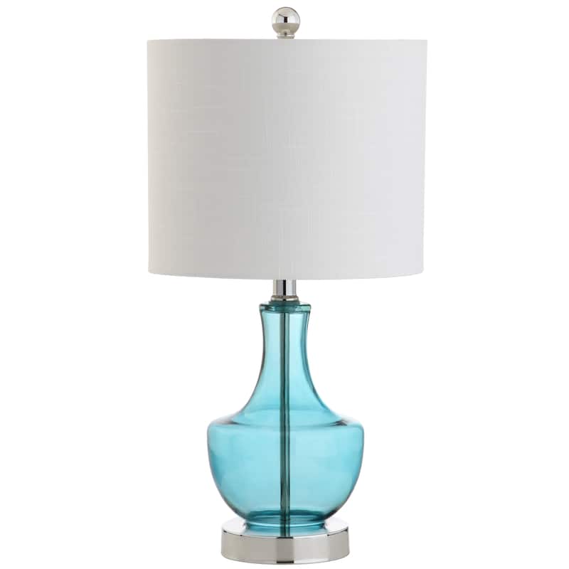 Colette 20" Mini Glass LED Table Lamp, Silver by JONATHAN Y