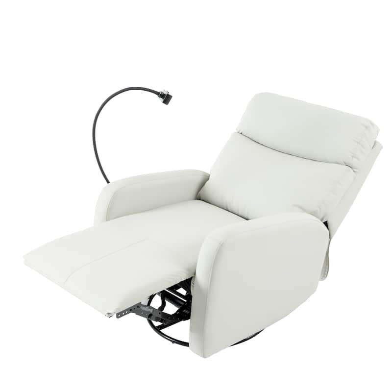 PU Power Swivel Recliner Chair with 270° Rotation, Electric 95-160° Recline and Dual USB Ports - 330lb Capacity