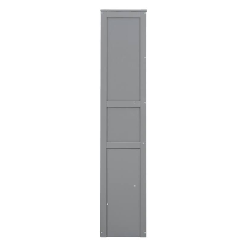 Modern Full/Queen Size Murphy Bed with Dual Shelves, Fold-Up Wall Bed Cabinet with Mattress Support Slats