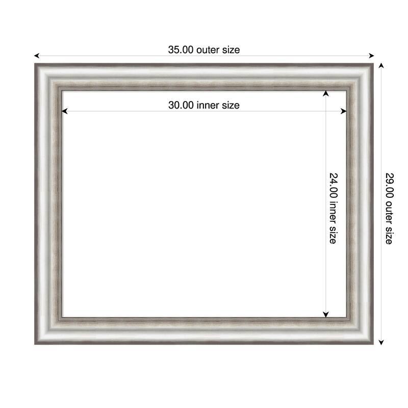 Amanti Art Salon Silver Framed Dry Erase Magnetic Board - 35 x 29 in