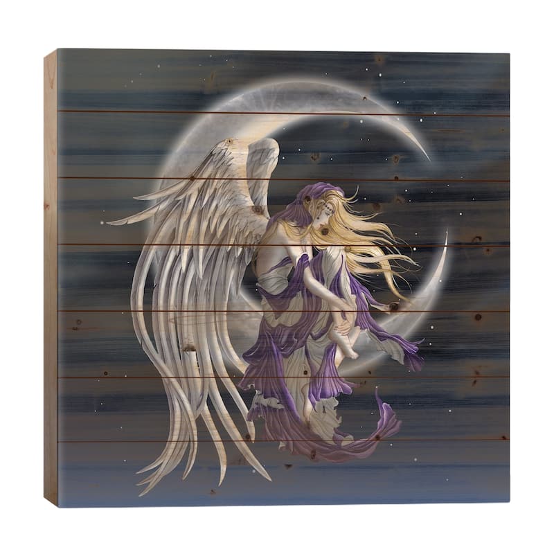 Moon Dreamer Print On Wood by Nene Thomas - Multi-Color - 26x26x1.5