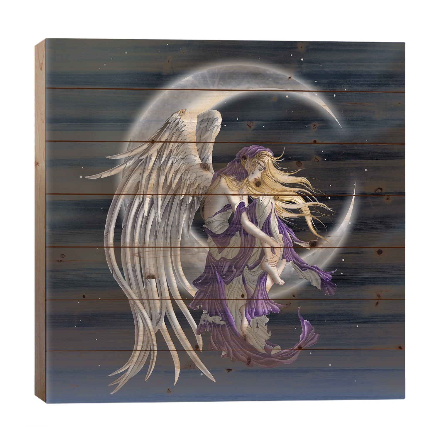 Moon Dreamer Print On Wood by Nene Thomas - Multi-Color