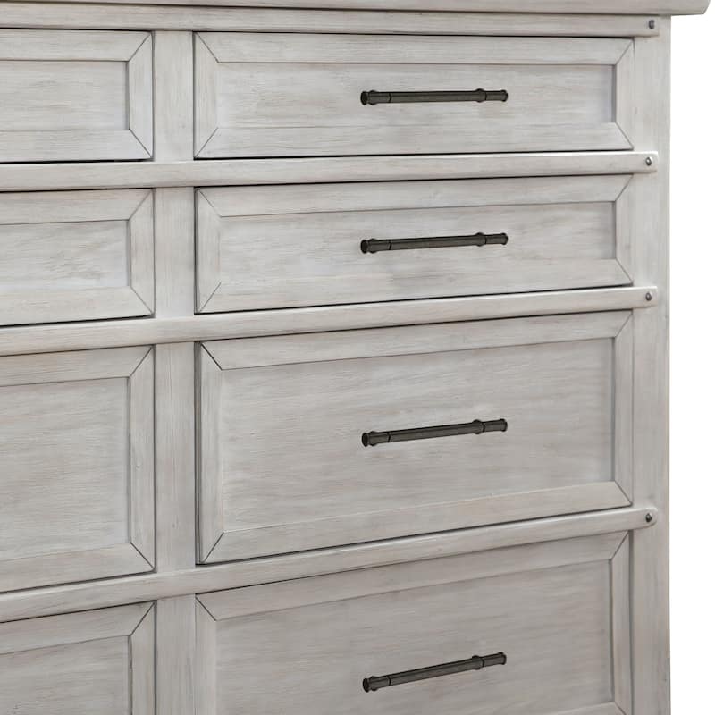 Tiwo Transitional White 56-inch Wide 8-Drawer Solid Wood Dresser by Furniture of America